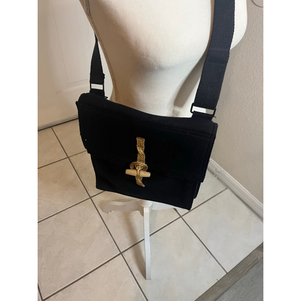 Vintage Dior Black Felt Crossbody Bag Purse Medium Size - Picture 9 of 9